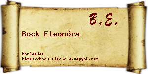 Bock Eleonóra névjegykártya